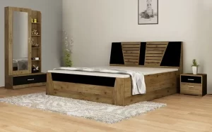 Royaloak Melaka Malaysian Bedroom Set (Queen Size Bed + Dresser + Side Table)