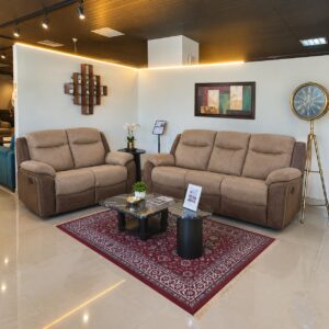 Mocha Two-Tone Fabric Recliner 3+2 at Thomson Home Depot Kesavadasapuram