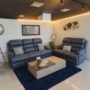 Charcoal Leather Recliner 3+2 at Thomson Home Depot Kesavadasapuram