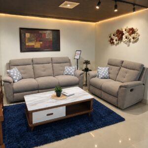 Taupe Fabric Recliner 3+2 at Thomson Home Depot Kesavadasapuram