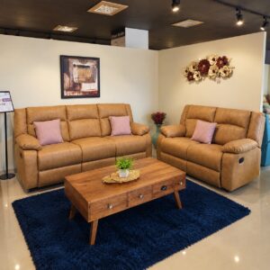 Tan Leather Recliner 3+2 at Thomson Home Depot Kesavadasapuram