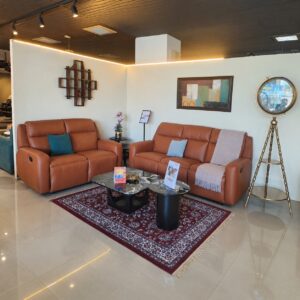 Cognac Leather Recliner 3+2 at Thomson Home Depot Kesavadasapuram