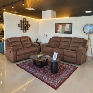 Chocolate Fabric Recliner 3+2 at Thomson Home Depot Kesavadasapuram