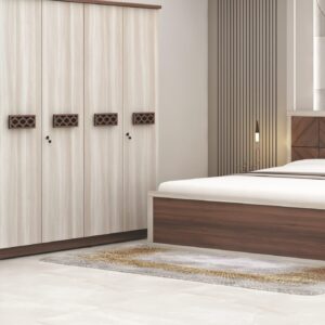 Artisan Lattice Walnut & Cream Bedroom Set — bed