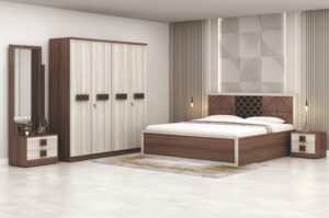 Artisan Lattice Walnut & Cream Bedroom Set