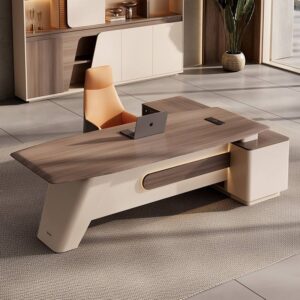 Arc Two-Tone Curved Executive Desk — main