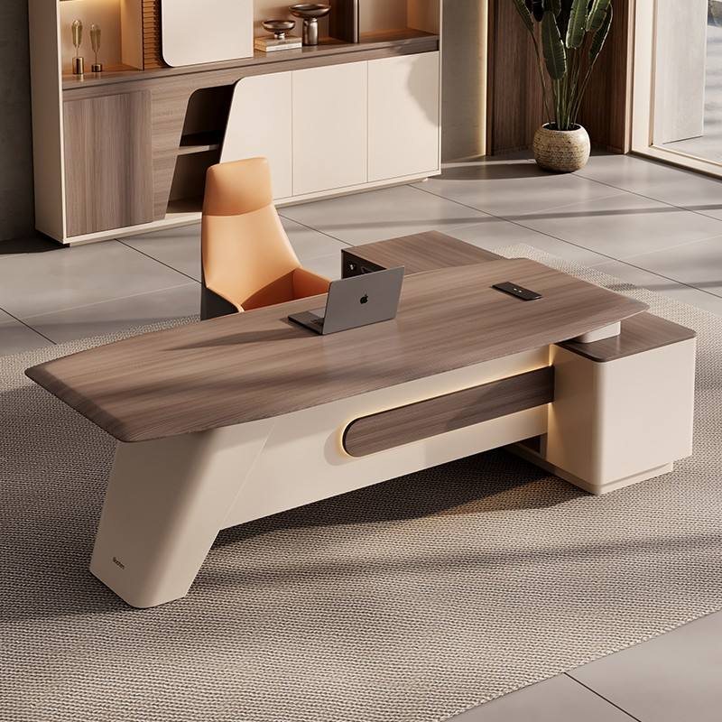 Arc Two-Tone Curved Executive Desk — main