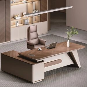 Arc Two-Tone Curved Executive Desk — view 2