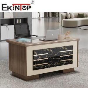 Marble Accent Executive Desk — main