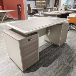 Atlas Pedestal Executive Desk — Light Oak — view 2
