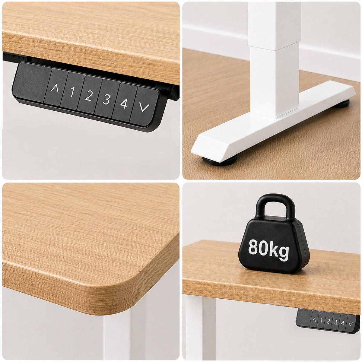 ErgoLift Standing Desk — Oak & White — view 3 ErgoLift Standing Desk — Oak & White — view 3