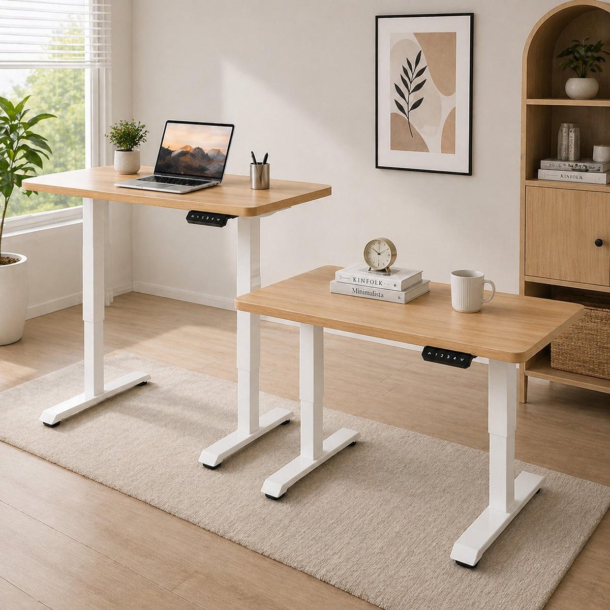ErgoLift Standing Desk — Oak & White — view 7 ErgoLift Standing Desk — Oak & White — view 7