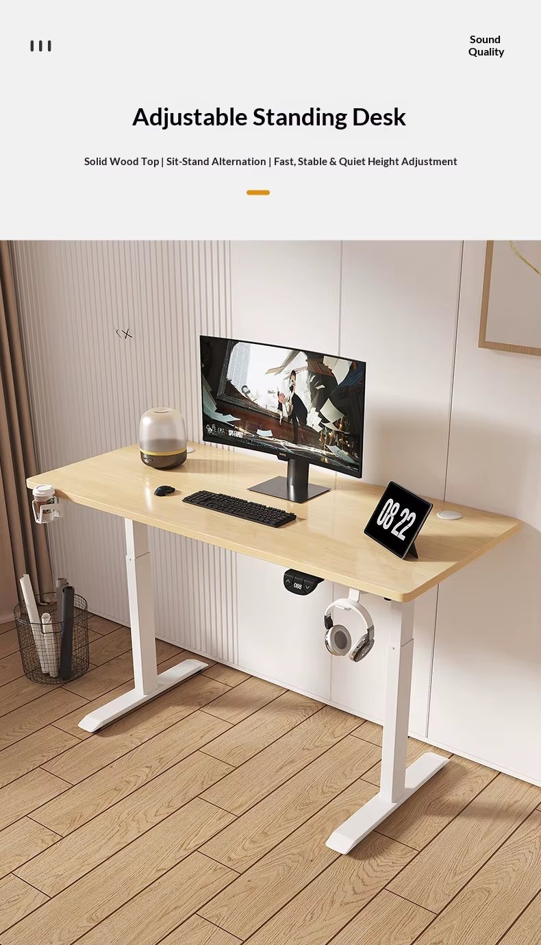 ErgoLift Standing Desk — Oak & White — view 8 ErgoLift Standing Desk — Oak & White — view 8
