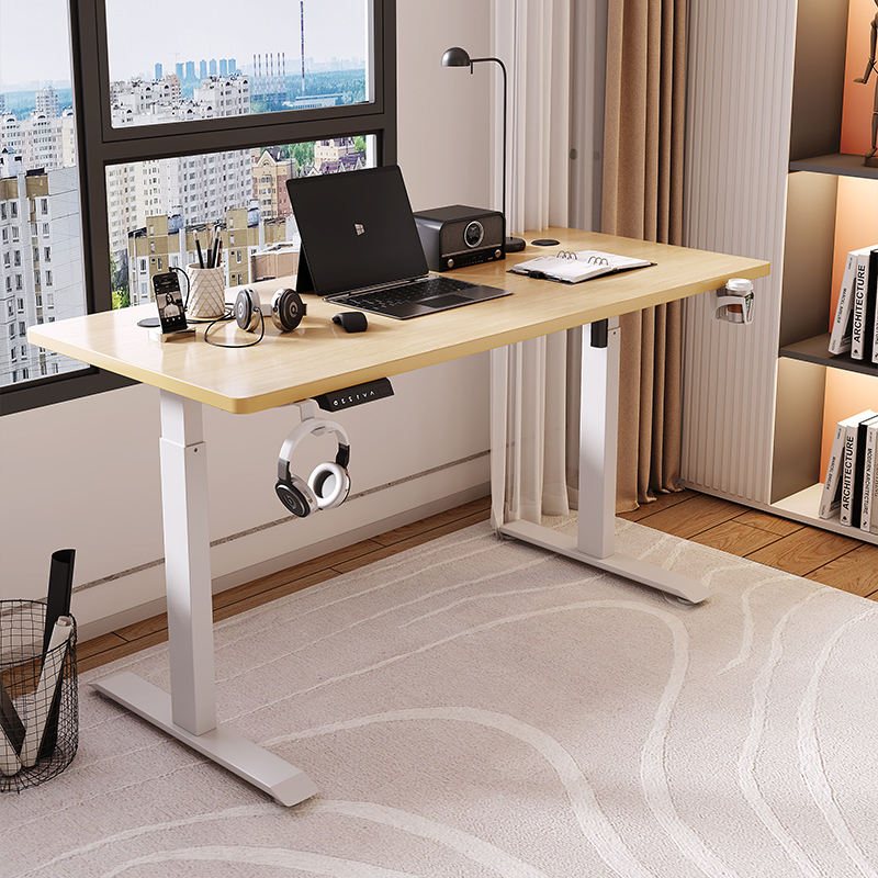 ErgoLift Standing Desk — Oak & White — view 9 ErgoLift Standing Desk — Oak & White — view 9