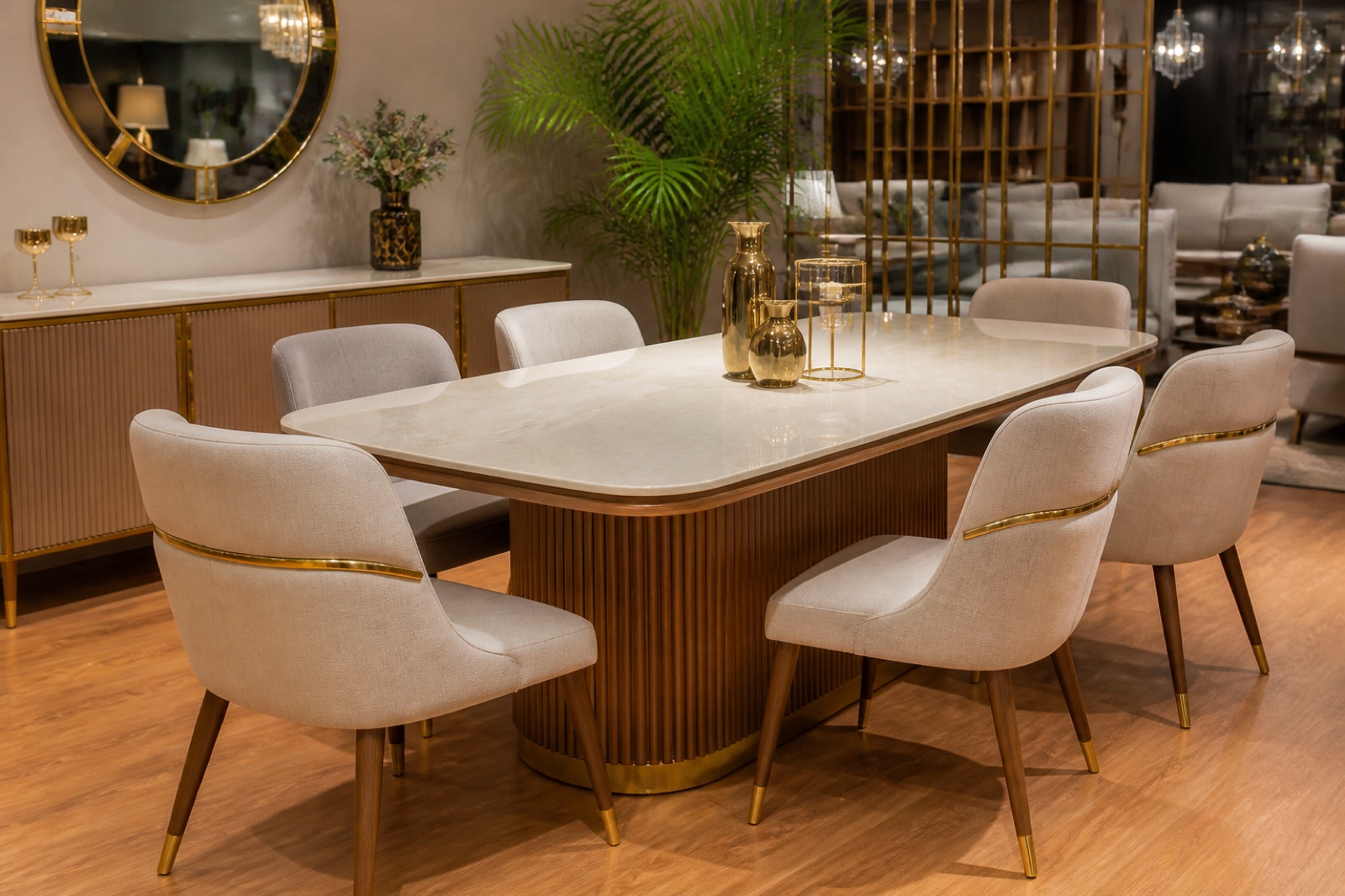 Dining sets you can measure at the Kesavadasapuram showroom