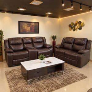 Espresso Leather Recliner 3+2 at Thomson Home Depot Kesavadasapuram