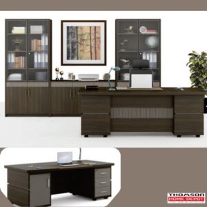 Dark Walnut Boss Table & Storage Suite at Thomson Home Depot Trivandrum