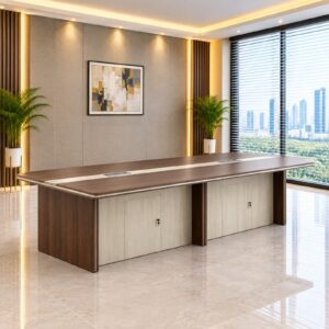 Walnut Conference Table with Storage at Thomson Home Depot Kesavadasapuram