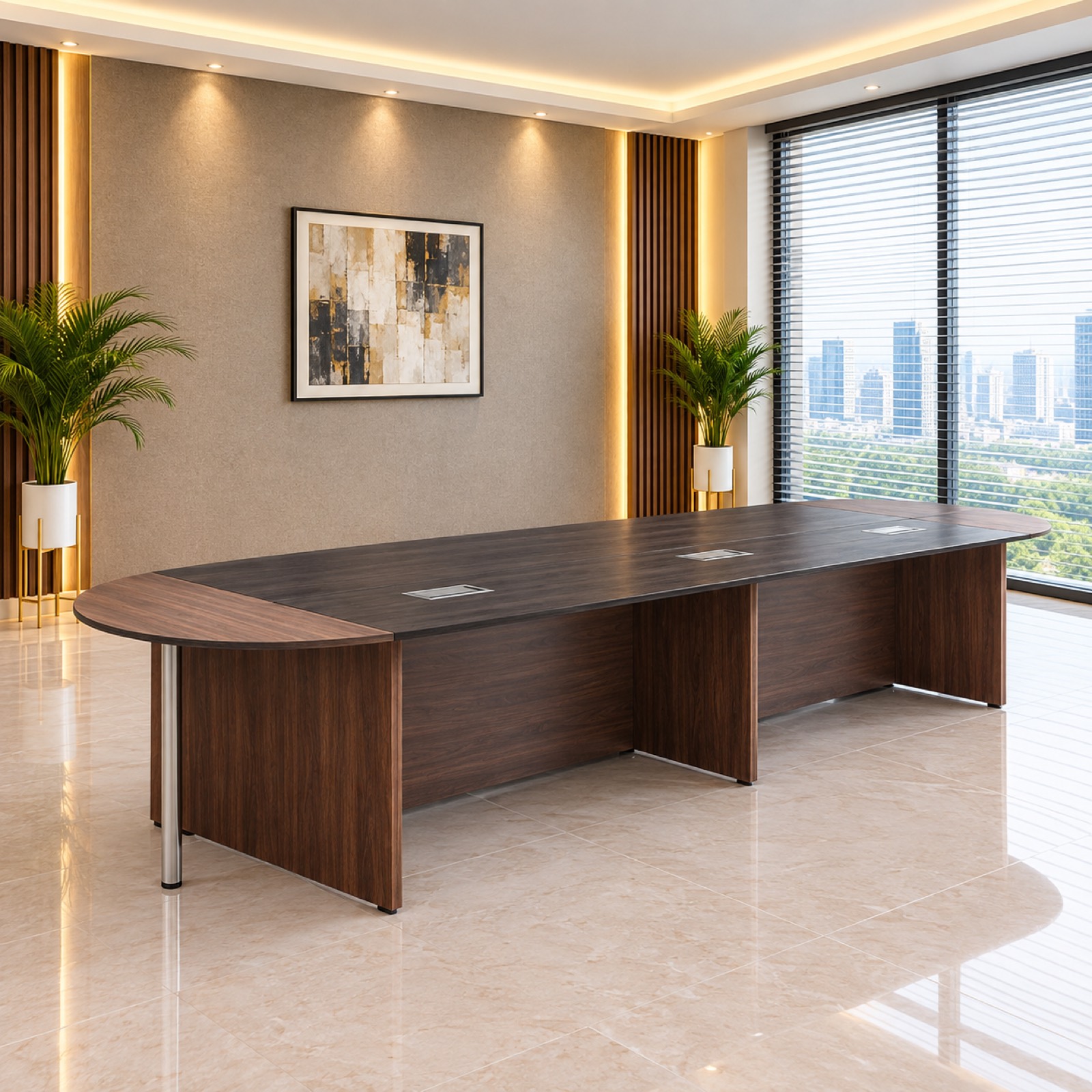 Dark Wood Boat Conference Table at Thomson Home Depot Kesavadasapuram