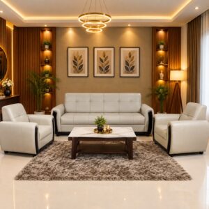 Ivory Leather Sofa Set at Thomson Home Depot Kesavadasapuram