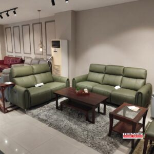 Olive Leather Recliner Sofa Set — 3+2 at Thomson Home Depot Kesavadasapuram