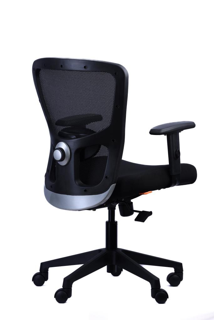 Black Chevron PU Office Chair — main