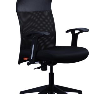 Black Ribbed PU Office Chair — main