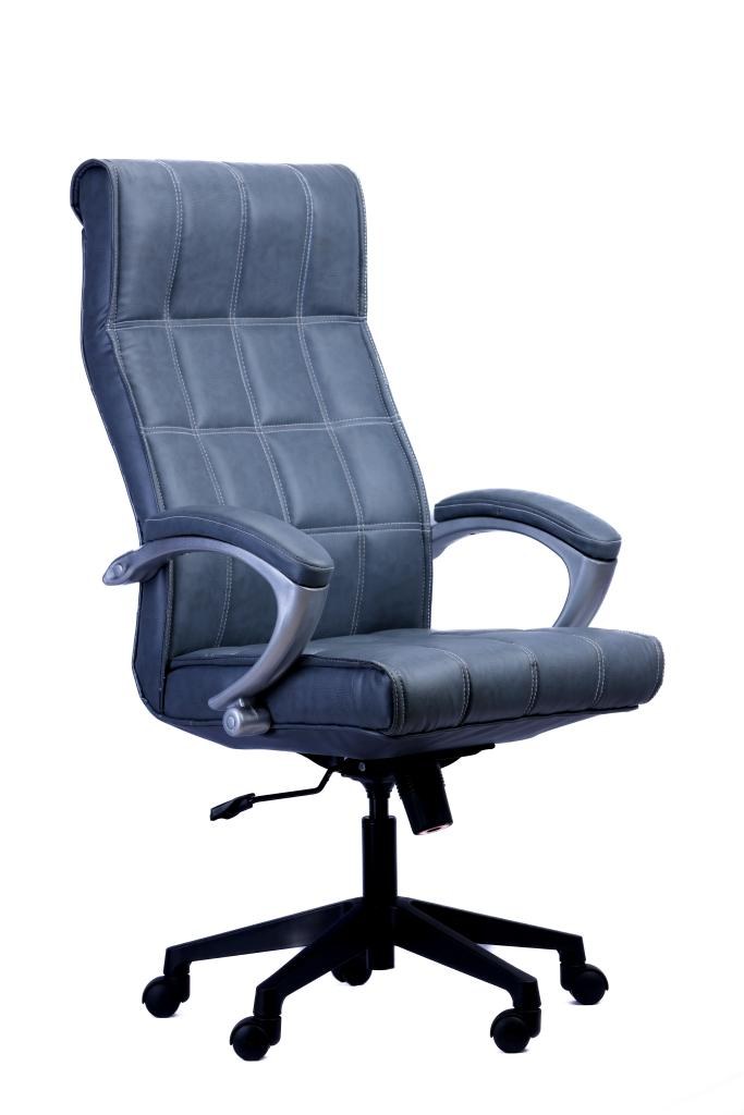 Grey Grid PU Executive Chair — main