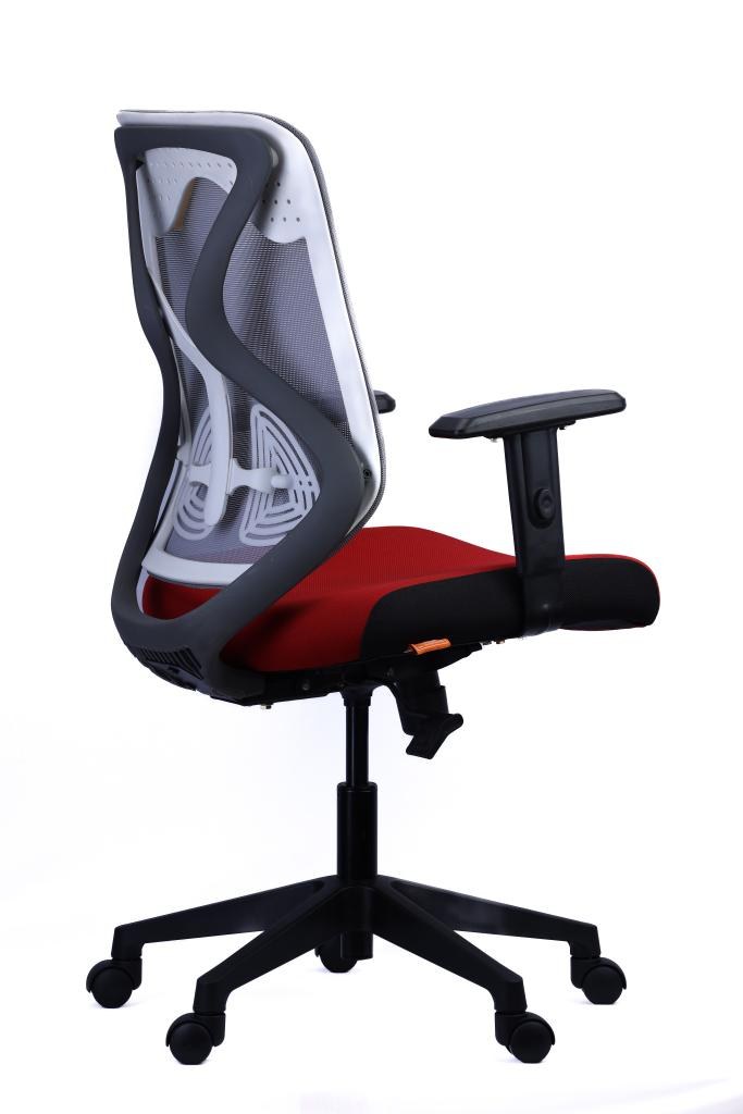 Grey Mesh Task Chair — Red Seat — main