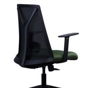 Grey-Frame Mesh Chair — Blue Back — view 2