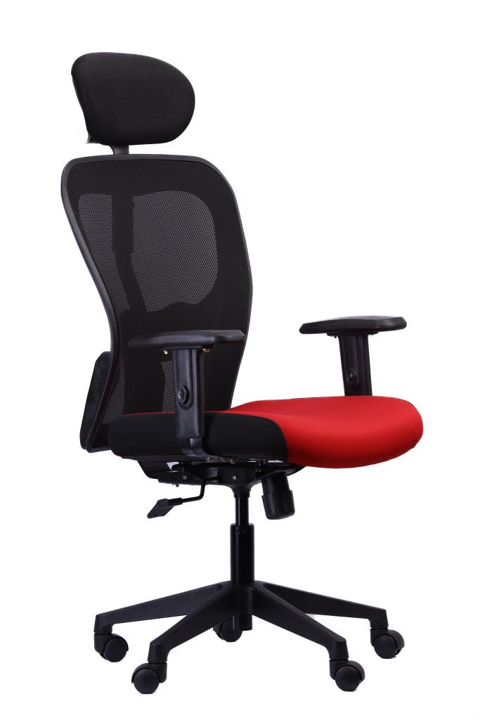 Mesh Headrest Chair — Red Seat — main