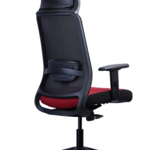 Mesh Headrest Chair — Red Seat — view 2