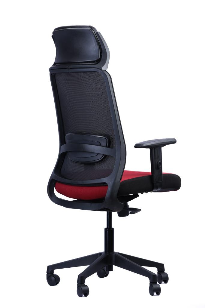 Mesh Headrest Chair — Red Seat — view 2 Mesh Headrest Chair — Red Seat — view 2