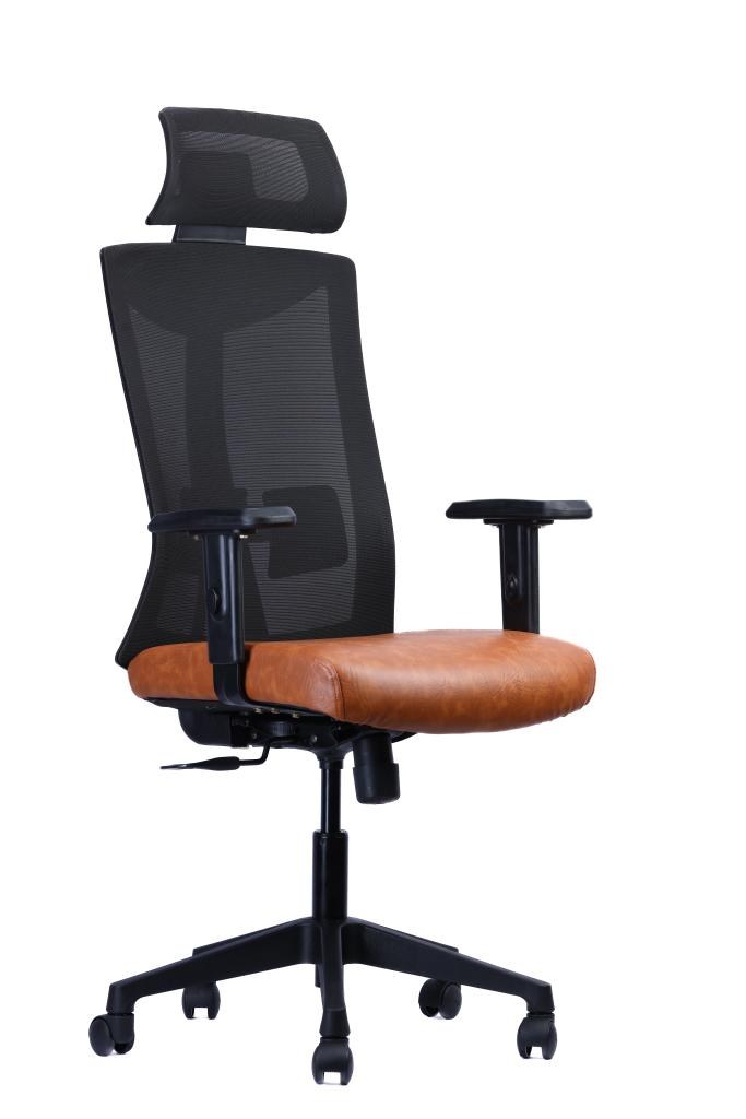 Mesh Headrest Chair — Tan Seat — main