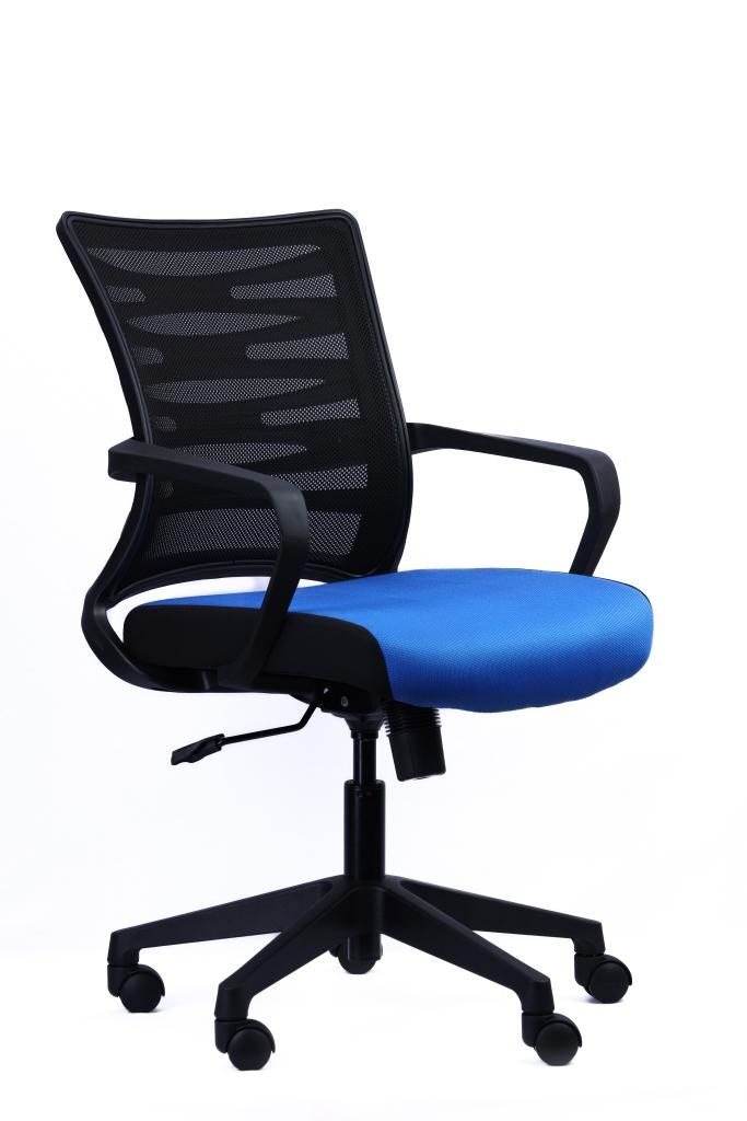 Mid-Back Mesh Chair — Blue Seat — main