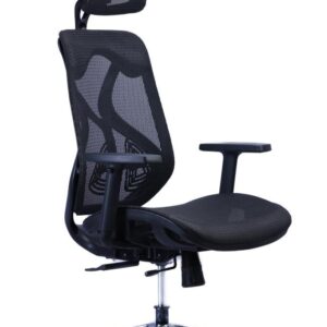 Organic-Frame Mesh Chair — Chrome Base — view 2