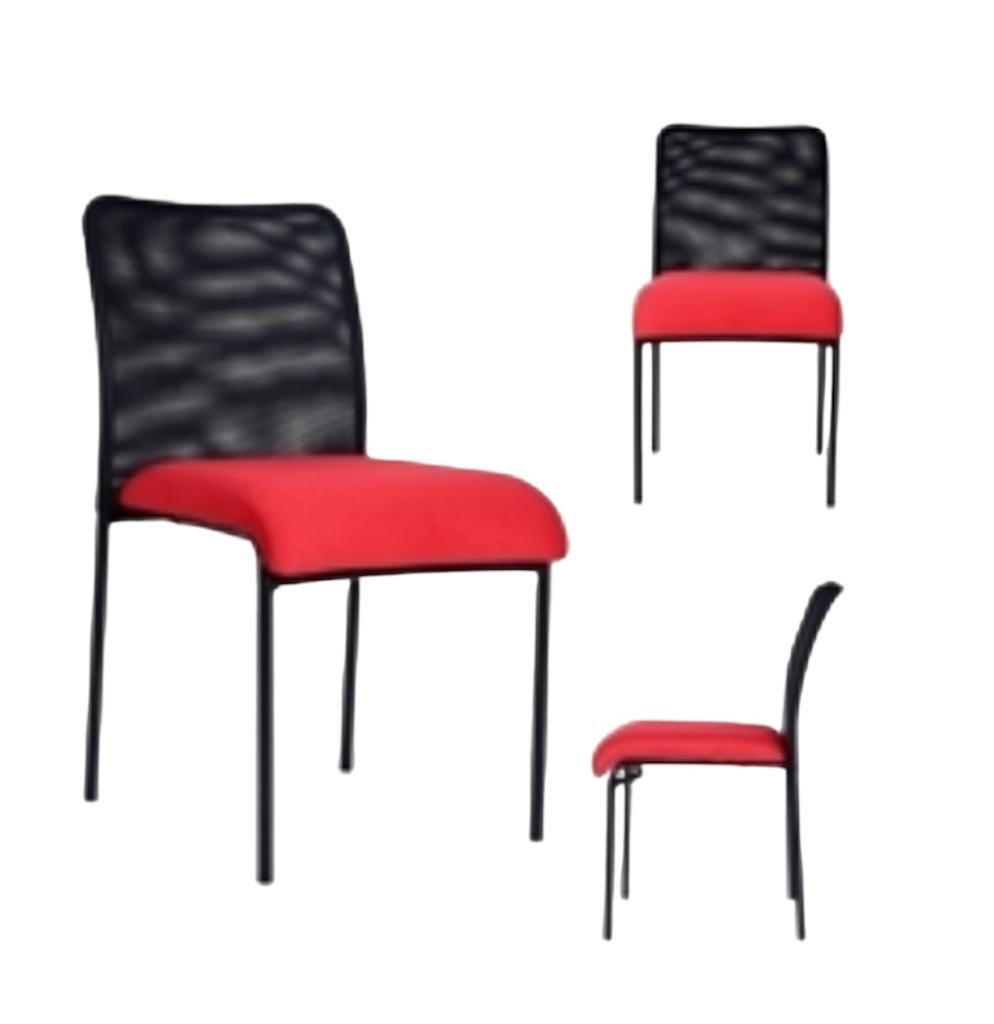 Stacking Mesh Chair — Red Seat — main