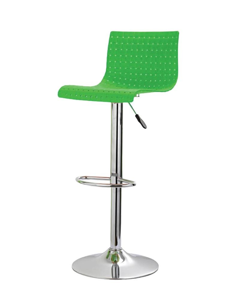 Green Bar Stool — Chrome Pedestal — main