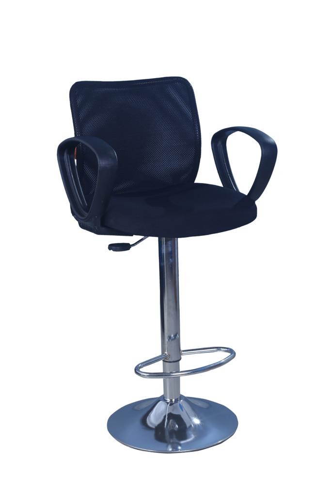 Orange Bar Stool — Chrome Pedestal — main