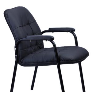 Black PU Visitor Chair — 4 Leg — main
