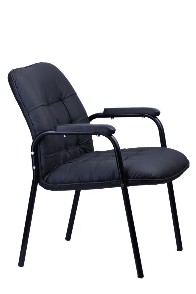 Black PU Visitor Chair — 4 Leg — main
