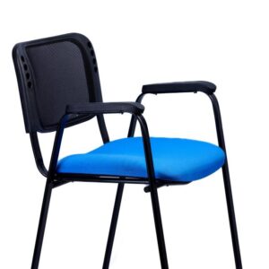 Mesh Visitor Chair — Blue Seat 4 Leg — main