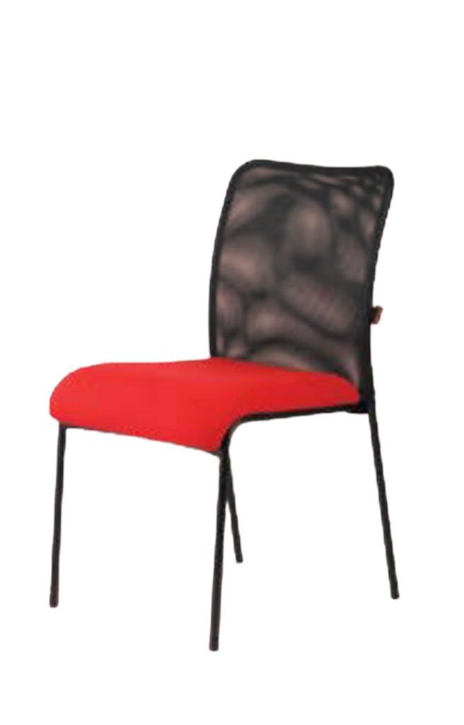 Mesh Visitor Chair — Red Seat 4 Leg — main