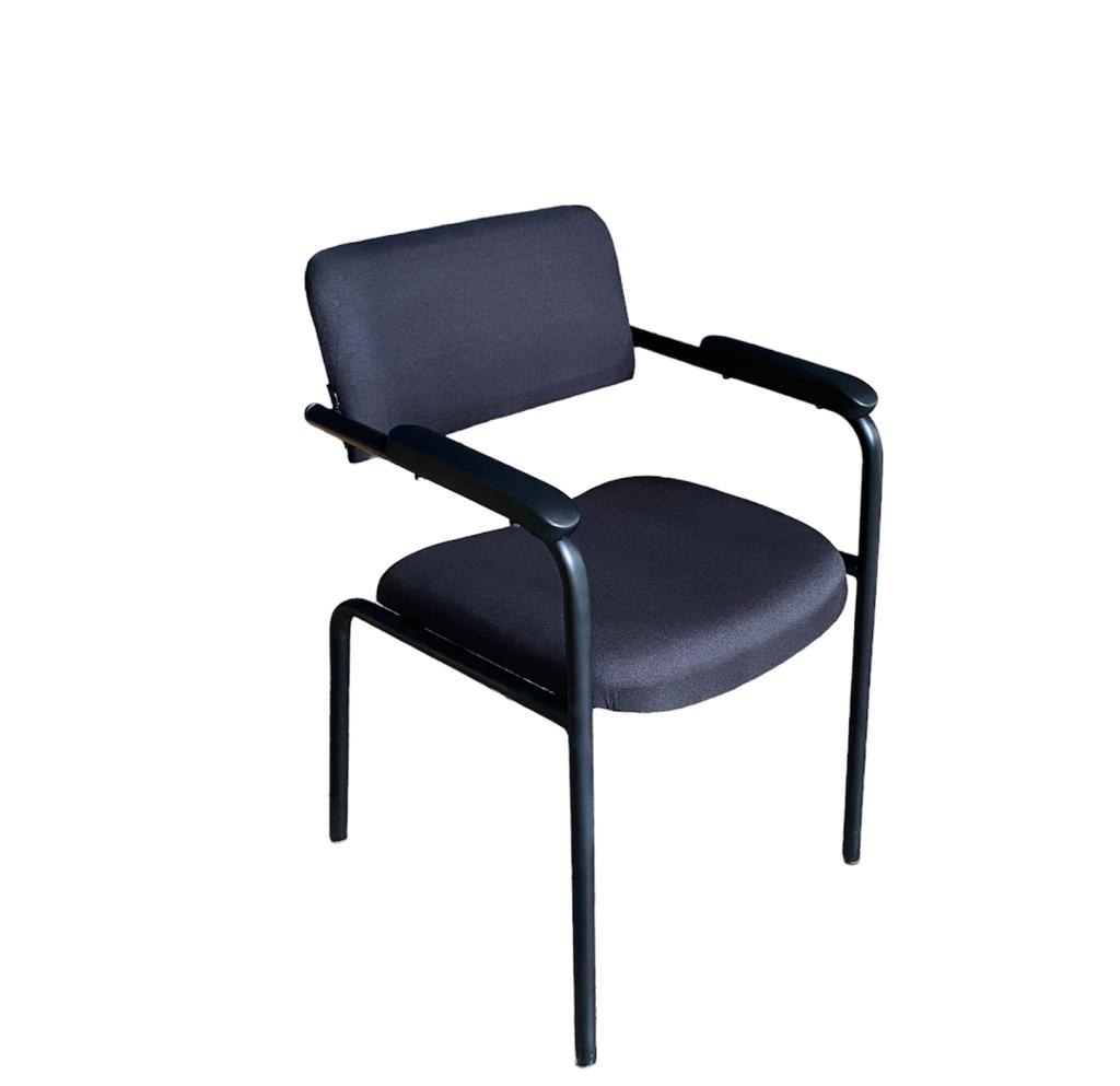 Black Visitor Chair — Open Back 4 Leg — main