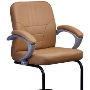 Tan PU Visitor Chair — 4 Leg — main