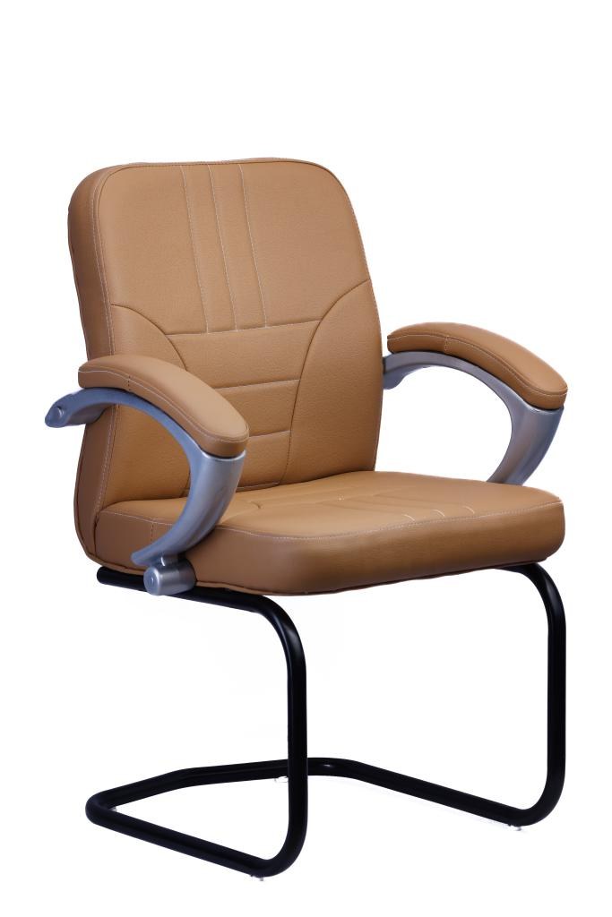 Tan PU Visitor Chair — 4 Leg — main