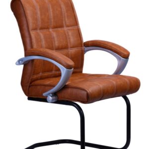 Tan PU Visitor Chair — Cantilever — main