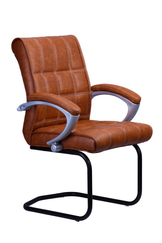 Tan PU Visitor Chair — Cantilever — main