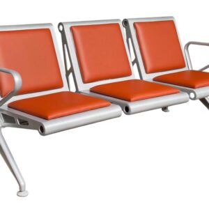 3-Seater Orange PU Waiting Bench — main