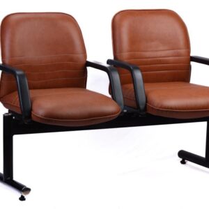 2-Seater Tan PU Waiting Bench — main